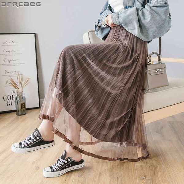 casual dresses 7 colors fashion winter mesh midi skirt women elastic high waist pleated jupe femme vintage velvet patchwork tulle, Black;gray 
casual dresses 7 colors fashion winter mesh midi skirt women elastic high waist pleated jupe femme vintage velvet patchwork tulle, Black;gray