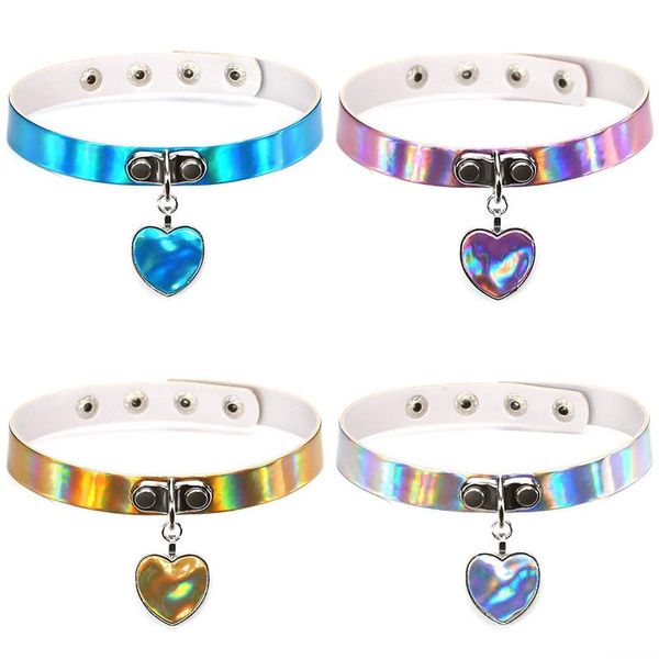 women punk gothic leather choker chain heart glitter laser buckle collar necklace fashion party jewelry neck accessories chokers, Golden;silver
women punk gothic leather choker chain heart glitter laser buckle collar necklace fashion party jewelry neck accessories chokers, Golden;silver