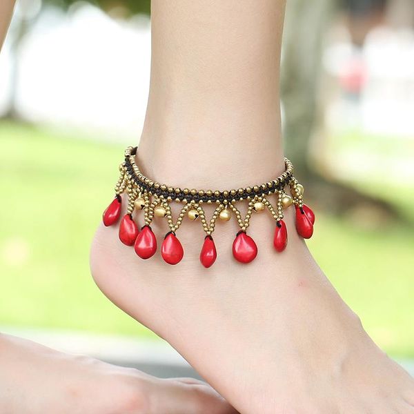 anklets fashion bohemian beach water drop charm ankle chain dangle bell sandals bracelets for women, Red;blue
anklets fashion bohemian beach water drop charm ankle chain dangle bell sandals bracelets for women, Red;blue