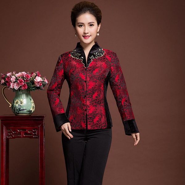 women's jackets oversize 4xl coat chinese traditional tangsuit women casual jacket female outerwear coats ovecoat red 2021, Black;brown
women's jackets oversize 4xl coat chinese traditional tangsuit women casual jacket female outerwear coats ovecoat red 2021, Black;brown