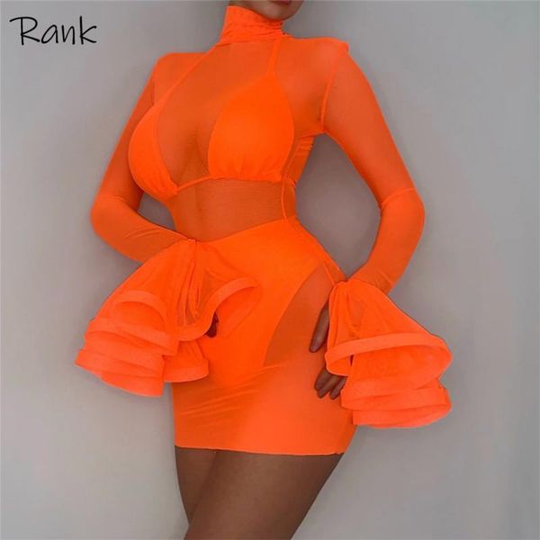 casual dresses 3 piece sets solid mesh dress for women fashion orange flare long sleeve bodycon ladies ruffles clubwear party, Black;gray
casual dresses 3 piece sets solid mesh dress for women fashion orange flare long sleeve bodycon ladies ruffles clubwear party, Black;gray