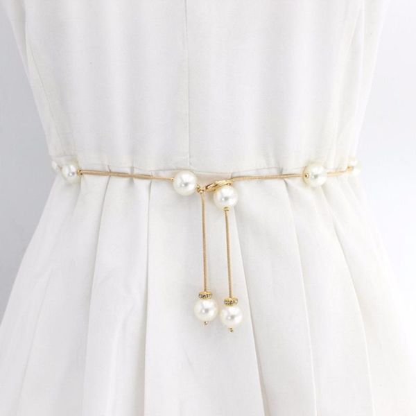 belts 1 pcs elegant women pearl waist chain belt elastic metal buckle tassel waistband female dress accessories, Black;brown
belts 1 pcs elegant women pearl waist chain belt elastic metal buckle tassel waistband female dress accessories, Black;brown