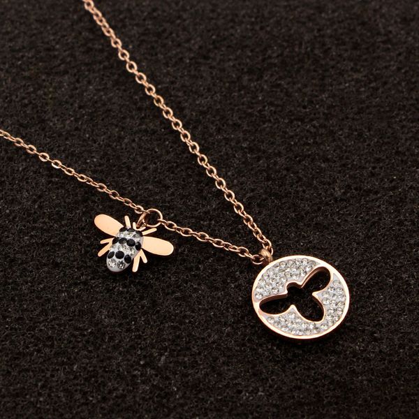 x7-306 temperament lovely full diamond bee pendant rose gold necklace female personality mud drill clavicle chain, Silver
x7-306 temperament lovely full diamond bee pendant rose gold necklace female personality mud drill clavicle chain, Silver