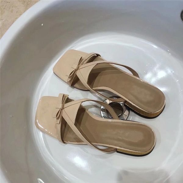 summer slippers genuine leather shoes flats women beach slides butterfly knot flip flop square toe designer, Black
summer slippers genuine leather shoes flats women beach slides butterfly knot flip flop square toe designer, Black