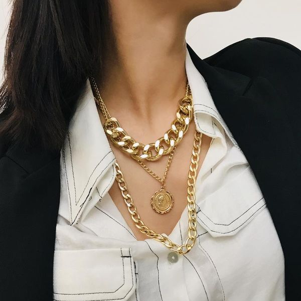 european & american punk style gold multi-layer cuban large chain clavicle necklace metal coin pendant fashion jewelry chokers, Golden;silver
european & american punk style gold multi-layer cuban large chain clavicle necklace metal coin pendant fashion jewelry chokers, Golden;silver