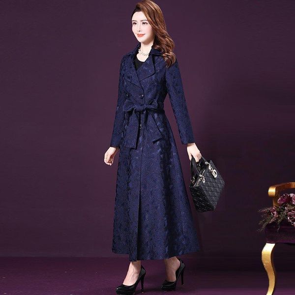 women's trench coats elegant jacquard fabric coat spring autumn women lapel double-breasted long overcoat female windbreaker with belt, Tan;black
women's trench coats elegant jacquard fabric coat spring autumn women lapel double-breasted long overcoat female windbreaker with belt, Tan;black