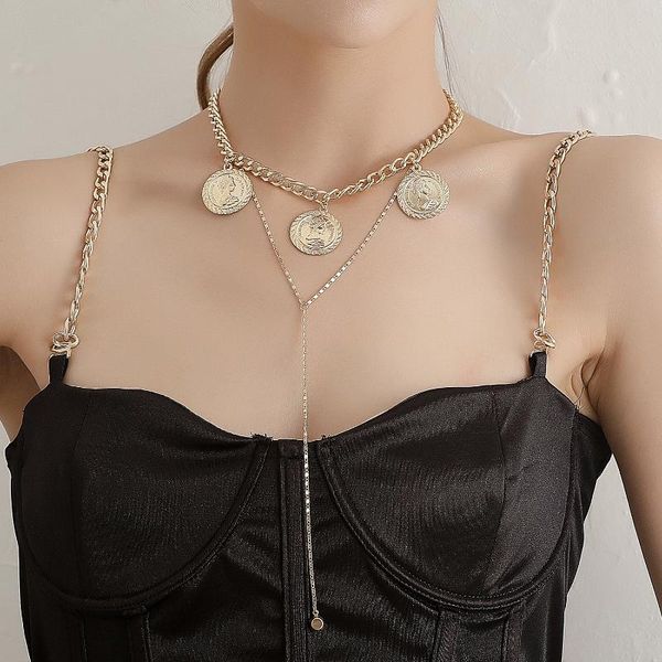 pendant necklaces states alloy head round card necklace female exaggerated style restoring ancient ways y thick chain sautoir, Silver
pendant necklaces states alloy head round card necklace female exaggerated style restoring ancient ways y thick chain sautoir, Silver