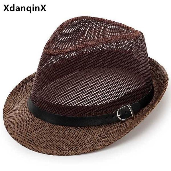 wide brim hats xdanqinx summer men's panama hat hollow mesh breathable fedora straw simple trend jazz ventilated travel cap fishing, Blue;gray
wide brim hats xdanqinx summer men's panama hat hollow mesh breathable fedora straw simple trend jazz ventilated travel cap fishing, Blue;gray