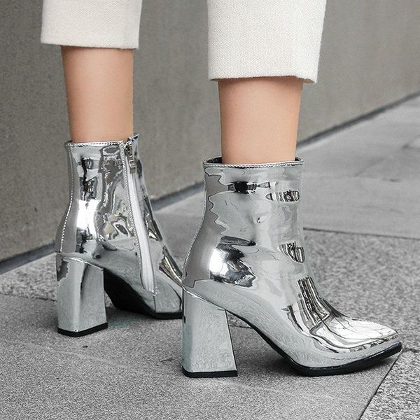 boots fashion patent leather ankle autumn winter women square high heels pointed toe zipper shoes woman, Black
boots fashion patent leather ankle autumn winter women square high heels pointed toe zipper shoes woman, Black