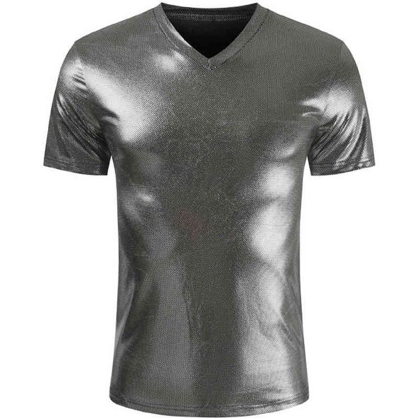 silver coated metallic t shirt men shinny casual v-neck mens t-shirt night club t shirts hip hop solid harajuku streetwear 210524, White;black
silver coated metallic t shirt men shinny casual v-neck mens t-shirt night club t shirts hip hop solid harajuku streetwear 210524, White;black