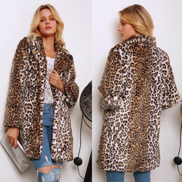 women's fur & faux autumn and winter coats, leopard print long coats, Black
women's fur & faux autumn and winter coats, leopard print long coats, Black