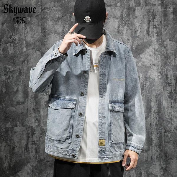 spring and autumn hong kong style casual denim jacket male korean trend loose large size all-match overalls coat men's jackets, Black;brown
spring and autumn hong kong style casual denim jacket male korean trend loose large size all-match overalls coat men's jackets, Black;brown