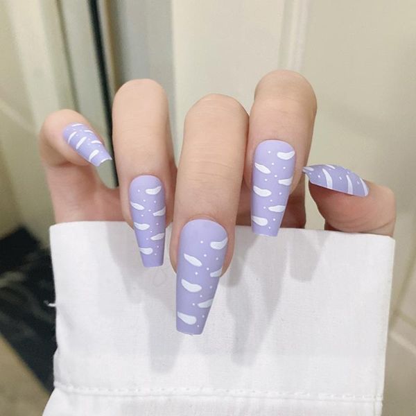 false nails 24pcs/box purple cloud ballerina nail tip press on detachable coffin fake wearable full cover manicure tool, Red;gold
false nails 24pcs/box purple cloud ballerina nail tip press on detachable coffin fake wearable full cover manicure tool, Red;gold