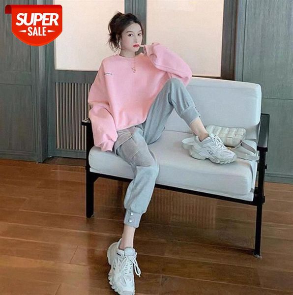 casual fashion sportswear women's spring look thin and western style pink sweater work pants two-piece trend #yz93, Black
casual fashion sportswear women's spring look thin and western style pink sweater work pants two-piece trend #yz93, Black