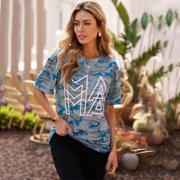 summer t shirt shiying mother's day female 2021 camouflage pattern short sleeve top, White
summer t shirt shiying mother's day female 2021 camouflage pattern short sleeve top, White