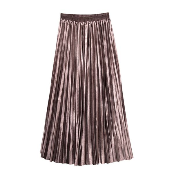 black brown silver green elastic waist midi velvet skirt pleated ruched solid winter autumn casual s0194 210514
black brown silver green elastic waist midi velvet skirt pleated ruched solid winter autumn casual s0194 210514