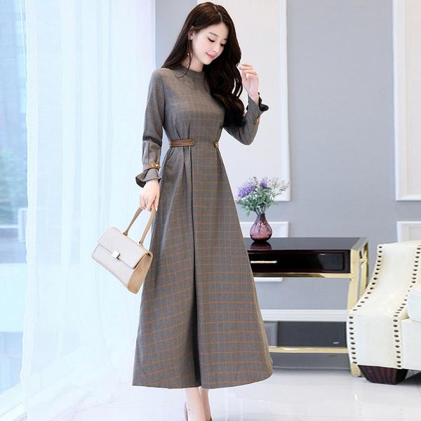 casual dresses women's spring and autumn long plaid korean version of the round neck temperament was thin large swing long-sleeved dres, Black;gray
casual dresses women's spring and autumn long plaid korean version of the round neck temperament was thin large swing long-sleeved dres, Black;gray