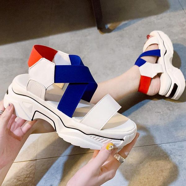 women sandals summer platform solid color comfortable elastic band thick bottom increase 5.5cm street style, Black
women sandals summer platform solid color comfortable elastic band thick bottom increase 5.5cm street style, Black