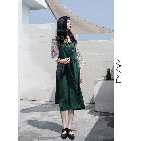 dresses green suspender casual for women xia xiaoqing chic knee skirt cool wind very fairy french minority dress, Black;gray
dresses green suspender casual for women xia xiaoqing chic knee skirt cool wind very fairy french minority dress, Black;gray