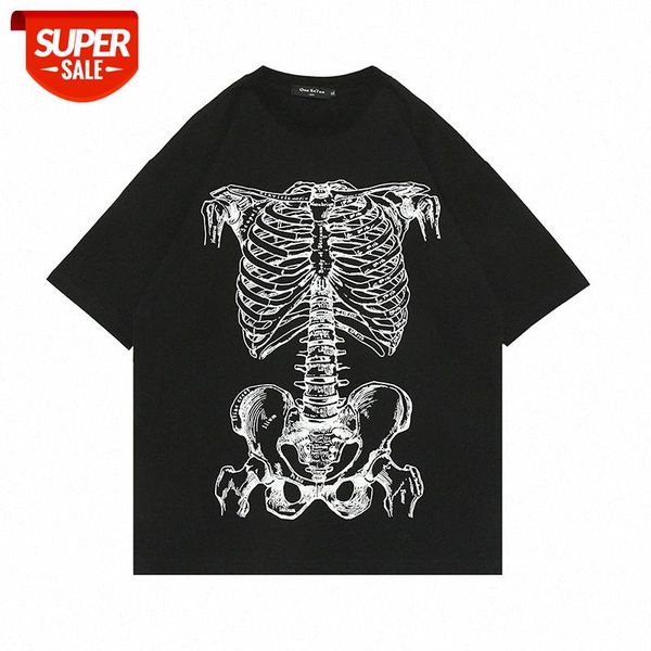skeleton printed short-sleeved t-shirt men's dark wind loose round neck half sleeve flow five-point #lw1d, White;black
skeleton printed short-sleeved t-shirt men's dark wind loose round neck half sleeve flow five-point #lw1d, White;black