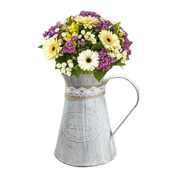 vintage tin bucket fashionable iron flower vase retro metal jugs for home office party festival decoration wrought country style vases
vintage tin bucket fashionable iron flower vase retro metal jugs for home office party festival decoration wrought country style vases