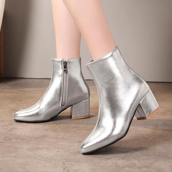 classic silver black zipper ankle boots for women block high heel ladies winter snow shoes woman gold botas invierno mujer
classic silver black zipper ankle boots for women block high heel ladies winter snow shoes woman gold botas invierno mujer