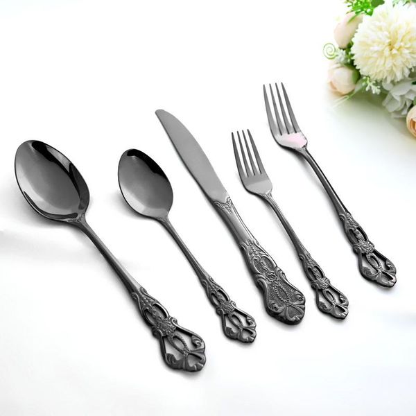flatware sets 5pcs black cutlery set 18/10 stainless steel kitchen dinner tableware knife fruit fork tea spoon dinnerware party
flatware sets 5pcs black cutlery set 18/10 stainless steel kitchen dinner tableware knife fruit fork tea spoon dinnerware party