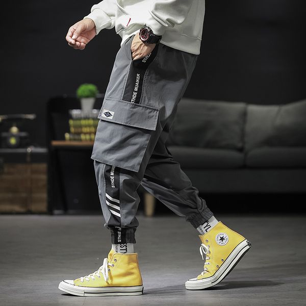 men's pants cargon men japanese style lace-up leg multi-pocket baggy sweatpants trousers letter printed cargo harem 19th, Black
men's pants cargon men japanese style lace-up leg multi-pocket baggy sweatpants trousers letter printed cargo harem 19th, Black