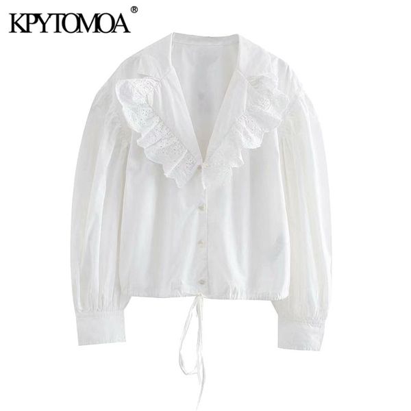 women fashion with cutwork embroidery loose blouses lantern sleeve drawstring hem female shirts chic 210420, White
women fashion with cutwork embroidery loose blouses lantern sleeve drawstring hem female shirts chic 210420, White
