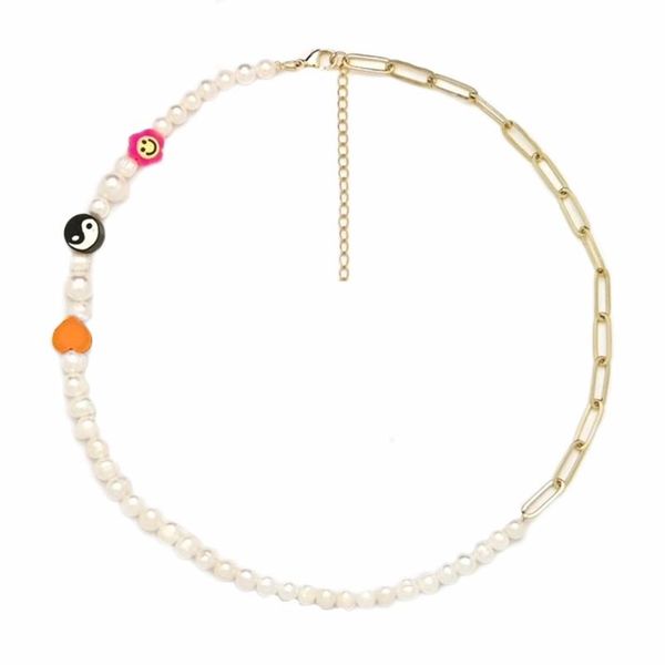 chokers handmade creative asymmetric punk chain natural freshwater pearl necklace cute heart gossip beads embellishment christmas gifts, Golden;silver
chokers handmade creative asymmetric punk chain natural freshwater pearl necklace cute heart gossip beads embellishment christmas gifts, Golden;silver