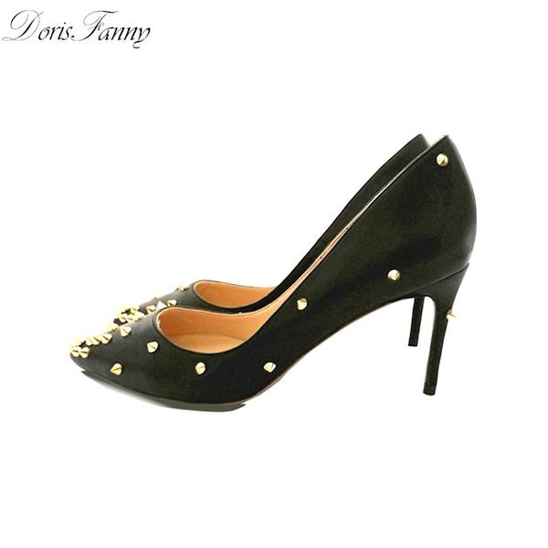 dorisfanny pointed toe leather high heels with studs black 8cm medium heel shoes woman size 33-45 dress
dorisfanny pointed toe leather high heels with studs black 8cm medium heel shoes woman size 33-45 dress
