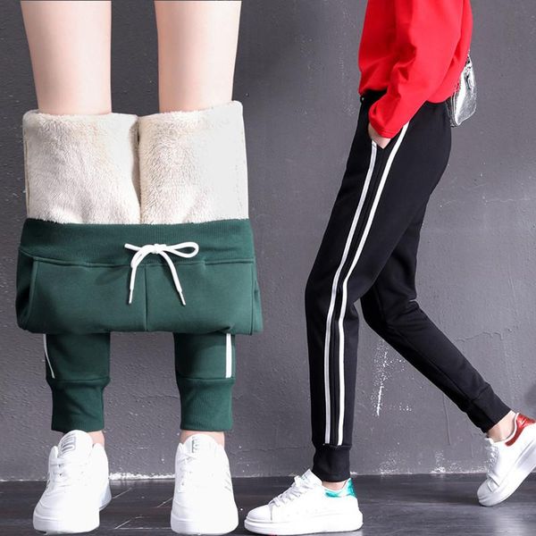 women's pants & capris winter joggers trousers workout thick warm lamb cashmere side stripe sweatpants clothes for women, Black;white
women's pants & capris winter joggers trousers workout thick warm lamb cashmere side stripe sweatpants clothes for women, Black;white
