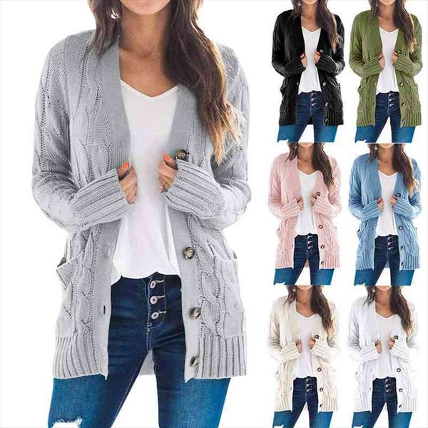 women knitted cardigan sweater autumn winter v-neck button long sleeve sweaters coat casual pockets solid femme knitwear coat, White;black
women knitted cardigan sweater autumn winter v-neck button long sleeve sweaters coat casual pockets solid femme knitwear coat, White;black