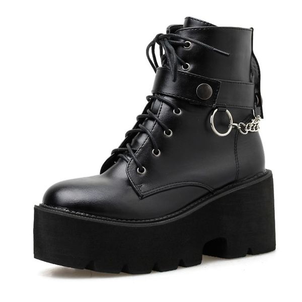 boots chain women leather autumn block heel gothic black punk style platform shoes female footwear high quality
boots chain women leather autumn block heel gothic black punk style platform shoes female footwear high quality