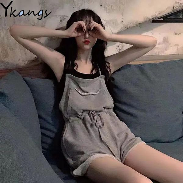 women's tracksuits women tracksuit style suspender shorts black vest suit 2021 summer ladies fashion breathable loose wide-leg, Gray
women's tracksuits women tracksuit style suspender shorts black vest suit 2021 summer ladies fashion breathable loose wide-leg, Gray