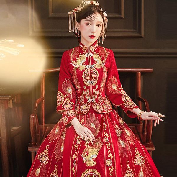 chinese women wedding dress cheongsam style marriage set suzhou embroidery bride costume vintage toast clothing s-3xl ethnic, Red
chinese women wedding dress cheongsam style marriage set suzhou embroidery bride costume vintage toast clothing s-3xl ethnic, Red