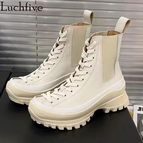 boots fashion lace up ankle thick bottom platform shoes women round toe ladies 2021 white women's, Black
boots fashion lace up ankle thick bottom platform shoes women round toe ladies 2021 white women's, Black