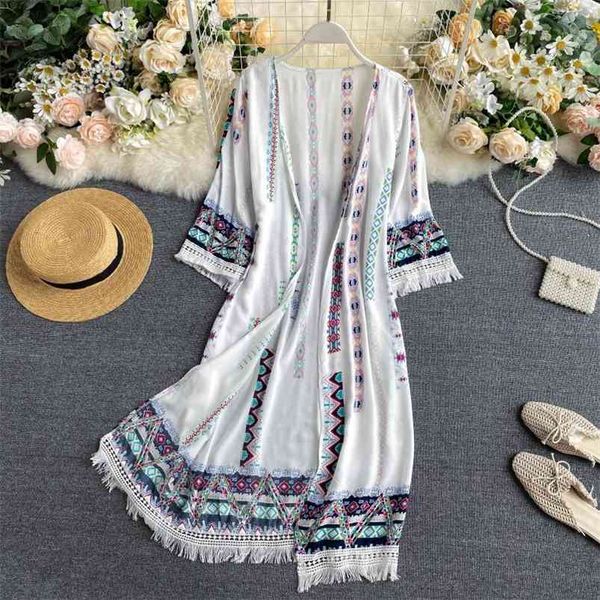 spring summer women's jacket retro ethnic style printed thin open stitch tassel stitching loose female coats ll961 210507, Black
spring summer women's jacket retro ethnic style printed thin open stitch tassel stitching loose female coats ll961 210507, Black