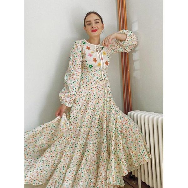 ri** high-quality retro flower embroidery polka dot puff sleeve ladies long holiday dress casual dresses, Black;gray
ri** high-quality retro flower embroidery polka dot puff sleeve ladies long holiday dress casual dresses, Black;gray
