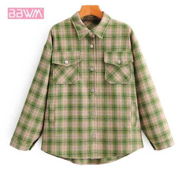 retro plaid lapel long sleeve double pocket single breasted loose women's shirt harajuku sweet fresh literary chic female 210507, White
retro plaid lapel long sleeve double pocket single breasted loose women's shirt harajuku sweet fresh literary chic female 210507, White