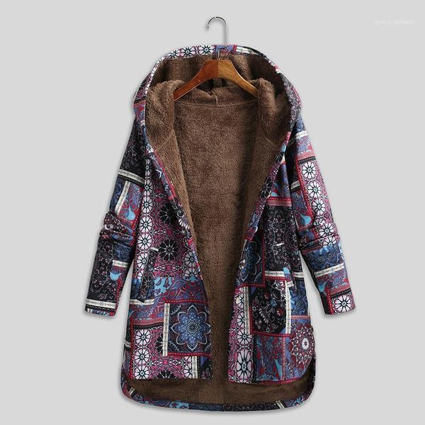 women vintage loose hooded coat floral printed fleeces lining buttoned plus size 5xl fall winter parka casual long outwear1, Black
women vintage loose hooded coat floral printed fleeces lining buttoned plus size 5xl fall winter parka casual long outwear1, Black