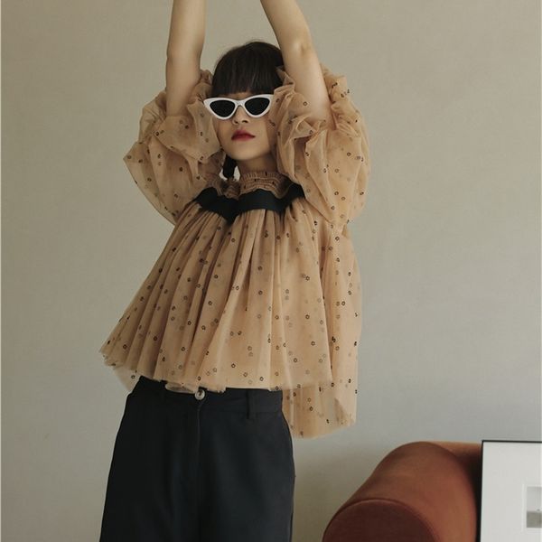 women's knits & tees mesh slash neck elegant blouse summer tulle lantern sleeve crop women s and s designer chiffon e8d4, White
women's knits & tees mesh slash neck elegant blouse summer tulle lantern sleeve crop women s and s designer chiffon e8d4, White