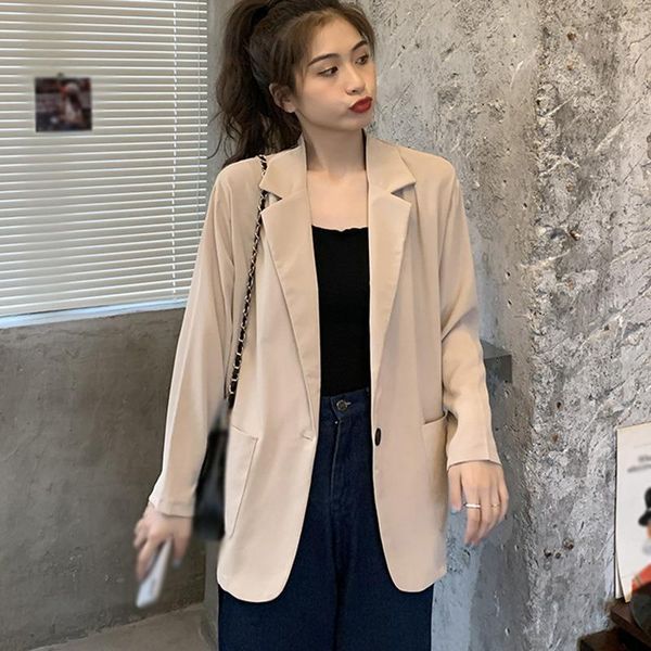long style casual coat autumn korean loose thin fashion sleeve single button jacket women's jackets, Black;brown
long style casual coat autumn korean loose thin fashion sleeve single button jacket women's jackets, Black;brown
