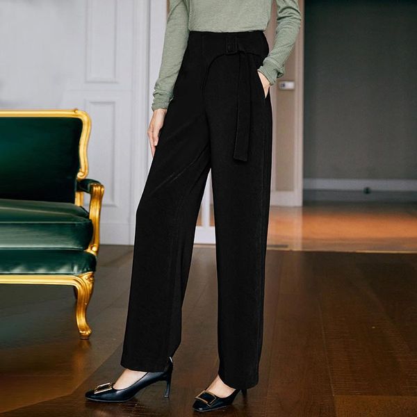 women's pants & capris shzq in the autumn of 2021, black pants, high waist and wide leg show thin temperament, versatile casual lo, Black;white
women's pants & capris shzq in the autumn of 2021, black pants, high waist and wide leg show thin temperament, versatile casual lo, Black;white