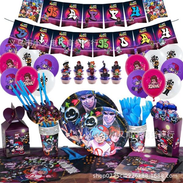 disposable dinnerware friday night funkin birthday tableware set supplies banner cake ers balloons party decoration for fans
disposable dinnerware friday night funkin birthday tableware set supplies banner cake ers balloons party decoration for fans