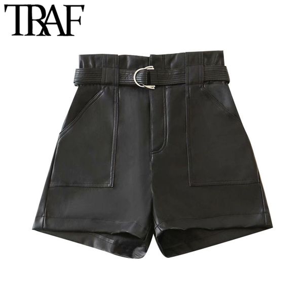traf women chic fashion with belt faux leather shorts vitnage high waist zipper fly pockets female short pants mujer, White;black
traf women chic fashion with belt faux leather shorts vitnage high waist zipper fly pockets female short pants mujer, White;black
