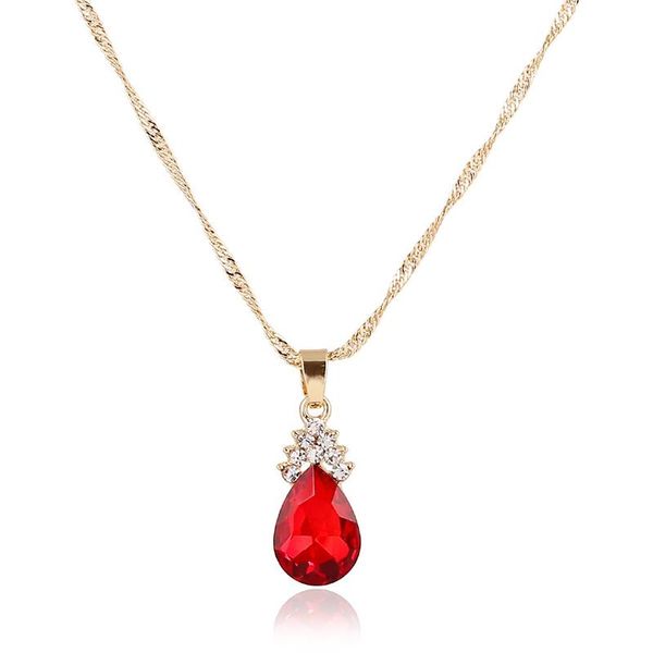 earrings & necklace trendy elegant jewelry set crystal pendant necklace+earrings red rhinestone water droplets for women, Silver
earrings & necklace trendy elegant jewelry set crystal pendant necklace+earrings red rhinestone water droplets for women, Silver