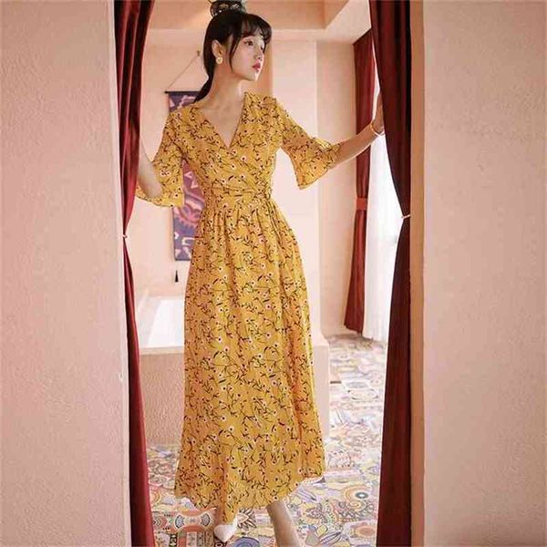 chiffon floral print belt bohemian beach dress summer maxi slit ankle-length v-neck female long women 210603, Black;gray
chiffon floral print belt bohemian beach dress summer maxi slit ankle-length v-neck female long women 210603, Black;gray