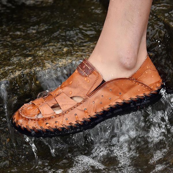 sandals man summer for men handmade genuine leather roman shoes hollow sewing breathable casual beach, Black
sandals man summer for men handmade genuine leather roman shoes hollow sewing breathable casual beach, Black