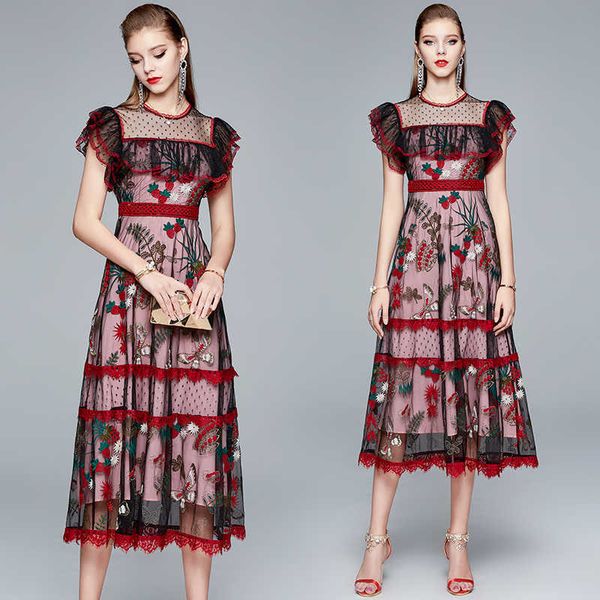 lace trim women's floral embroidery midi sheer mesh vintage a-line dresses see-through elegant vestidos 210529, Black;gray
lace trim women's floral embroidery midi sheer mesh vintage a-line dresses see-through elegant vestidos 210529, Black;gray